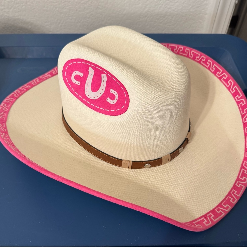 Kids Cream and Pink Cowboy Hat
